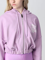 Pharmacy Industry Plush Purple Cotton Hoodie with Zip Women's Closure