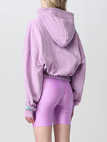 Pharmacy Industry Plush Purple Cotton Hoodie with Zip Women's Closure