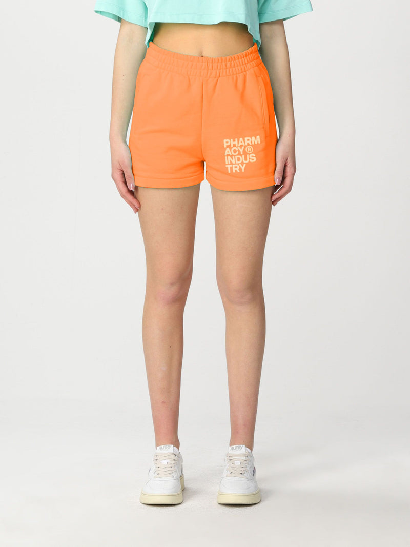 Pharmacy Industry Chic Orange Cotton Logo Women's Shorts