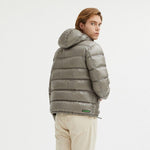 Centogrammi Reversible Hooded Jacket in Dove Grey and Men's Brown