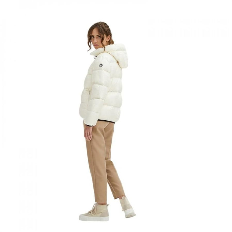 Centogrammi White Nylon Jackets &amp; Women's Coat