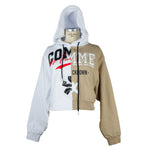 Comme Des Fuckdown Chic Two-Tone Graphic Hooded Women's Sweatshirt