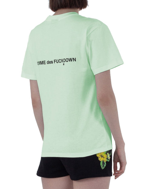 Comme Des Fuckdown Chic Logo Crew Neck Tee in Lush Women's Green