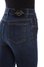 Love Moschino Elegant Dark Blue Bell-Bottom Women's Jeans