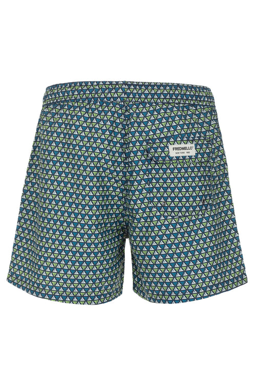 Fred Mello Chic Blue Beach Shorts for Suave Summer Men's Days
