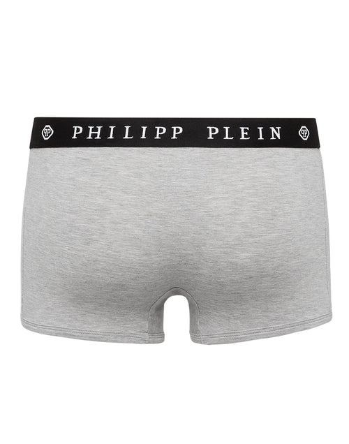 Philipp Plein Elegant Gray Boxer Duo with Logo Men's Band