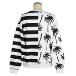 Comme Des Fuckdown Chic Monochrome Stripe Palm Print Women's Sweater