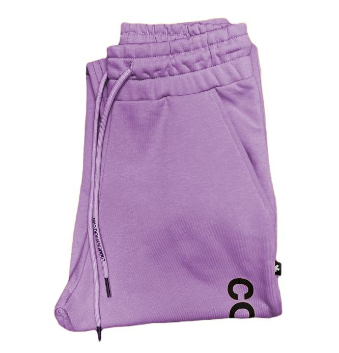 Comme Des Fuckdown Chic Purple Cotton Sweatpants with Logo Women's Print