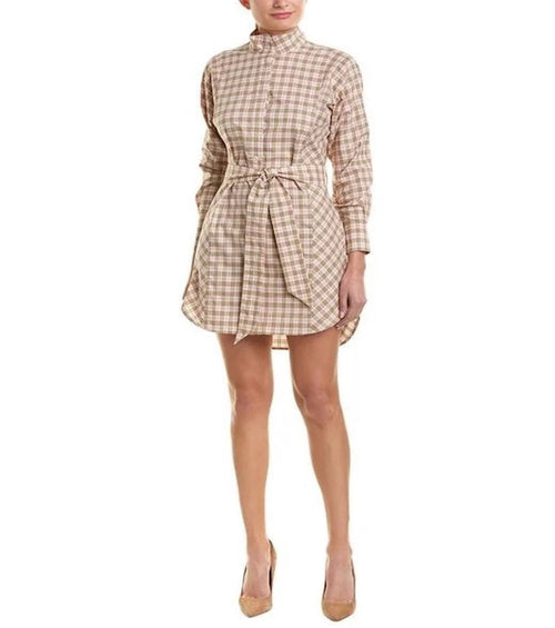 Burberry Iconic Check Cotton Shirt Dress in Sweet Women's Pink