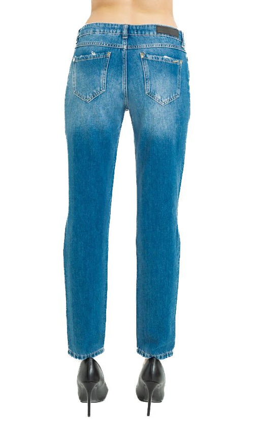 Imperfect Blue Cotton Jeans &amp; Women's Pant