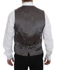 Dolce & Gabbana Gray Striped Wool Dress Vest Men's Gilet