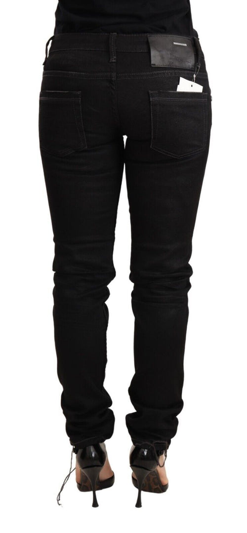 Acht Sleek Black Washed Skinny Women's Jeans