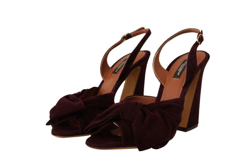 Dolce & Gabbana Elegant Purple Suede Heels Women's Sandals