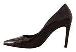 Sofia Brown Patent Leather Stiletto Heels Pumps Women's Shoes