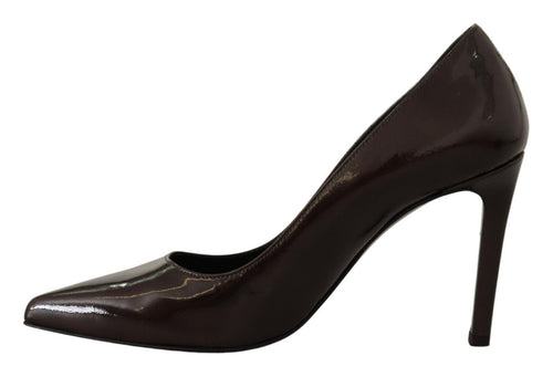 Sofia Elegant Brown Leather Heels Women's Pumps