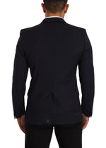 Dolce & Gabbana Sleek Navy Martini Slim Fit Wool Men's Blazer