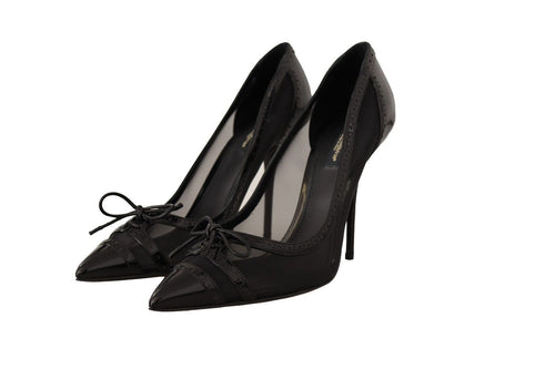 Dolce & Gabbana Elegant Black Mesh Stiletto Women's Pumps