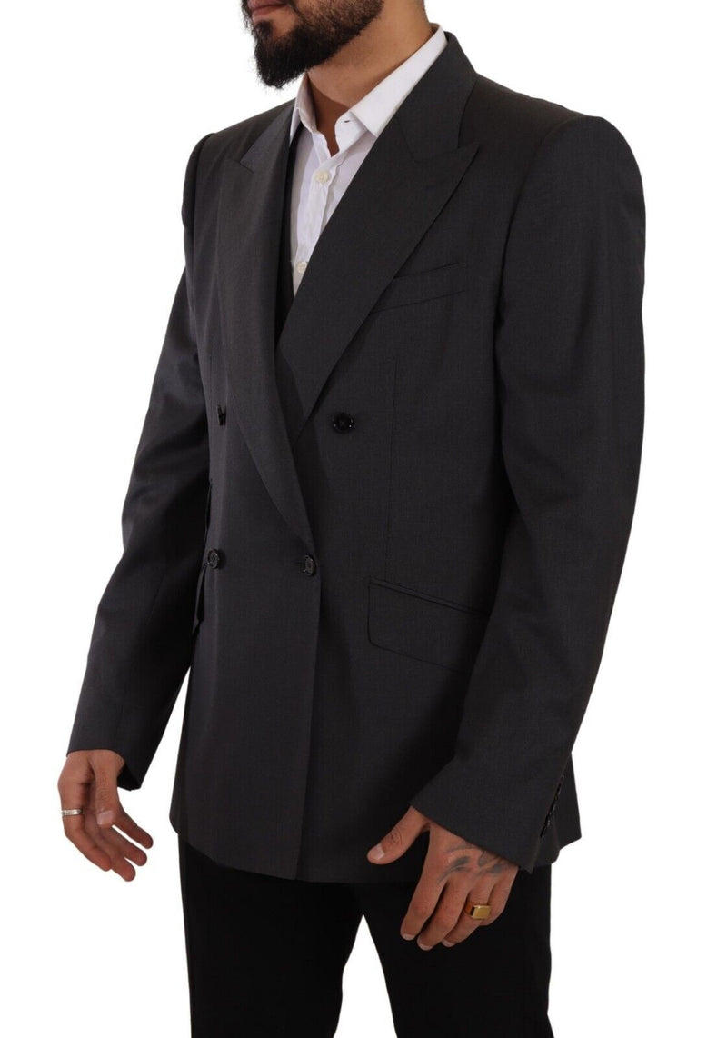 Dolce & Gabbana Elegant Gray Sicilia Wool Blend Men's Suit