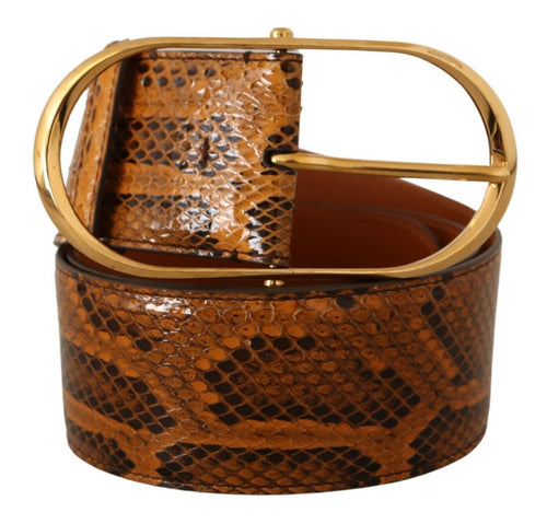 Dolce & Gabbana Elegant Python Skin Leather Women's Belt