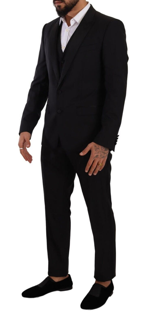 Dolce & Gabbana Black MARTINI Single Breasted 3 Piece Men's Suit