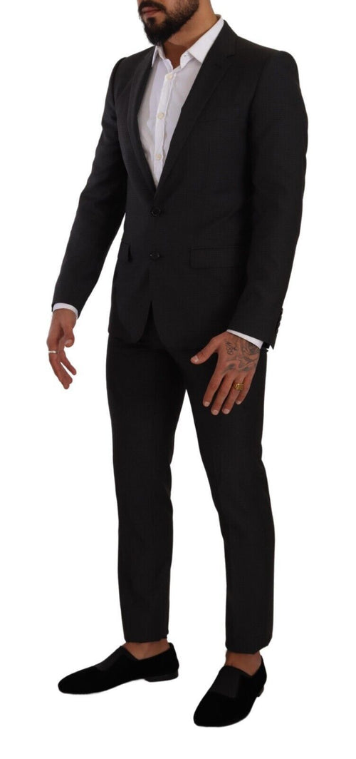 Dolce & Gabbana Elegant Black Wool Martini Men's Suit