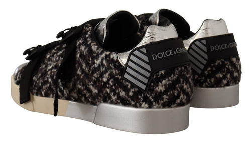 Dolce & Gabbana Silver Elegance Leather Men's Sneakers