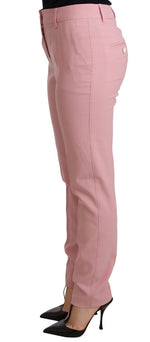 Dolce & Gabbana Pink Women Trouser Virgin Wool Stretch Women's Pants