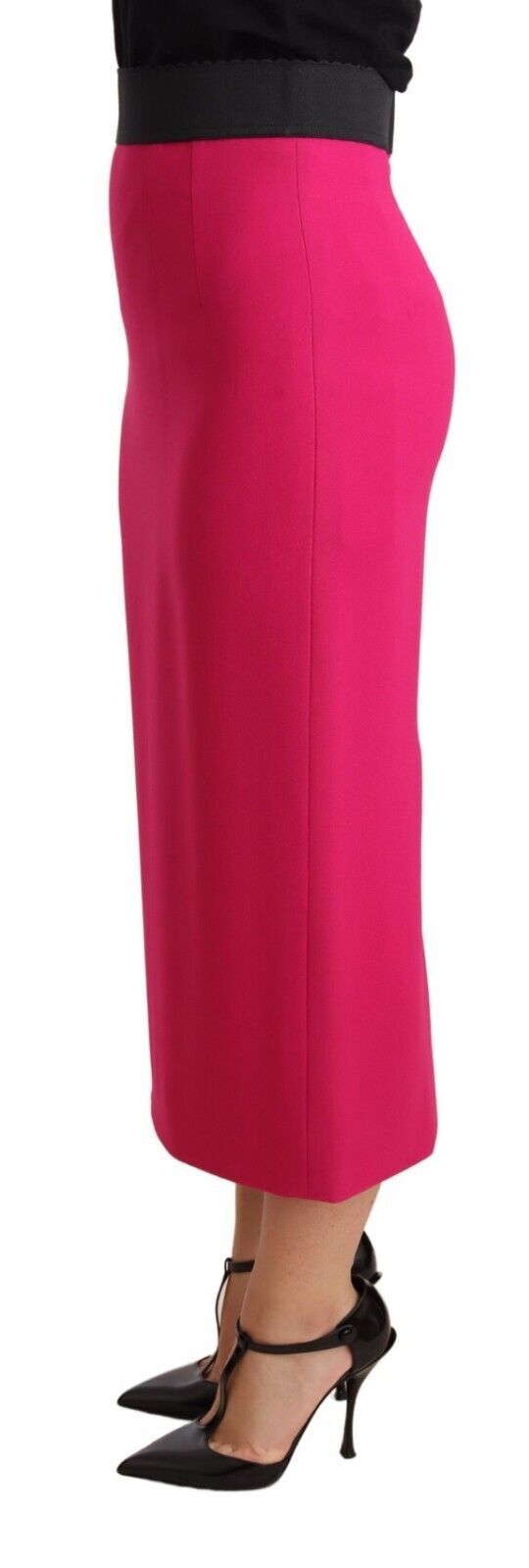 Dolce & Gabbana Pink High Waist Stretch Pencil Straight Women's Skirt
