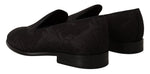 Dolce & Gabbana Black Floral Brocade Men's Slippers