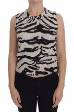 Dolce & Gabbana Zebra 100% Cashmere Knit Women's Vest Tank Women's Top