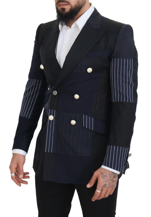 Dolce & Gabbana Elegant Navy Double Breasted Wool Men's Blazer