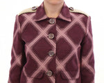 House of Holland Check Trench Coat Blazer Purple Women's Jacket