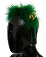 Dolce & Gabbana Elegant Emerald Silk Floral Women's Headband