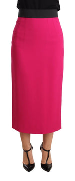 Dolce & Gabbana Pink High Waist Stretch Pencil Straight Women's Skirt