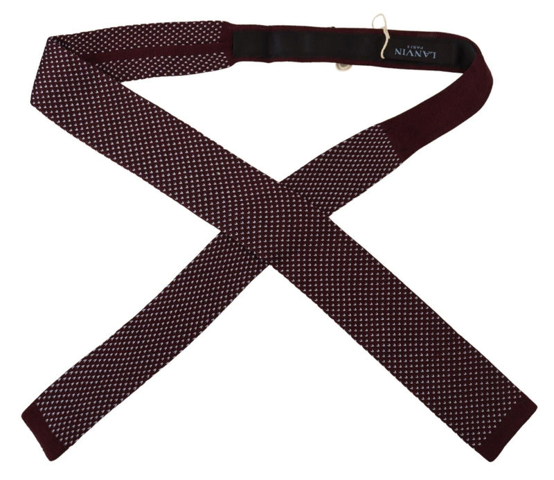 Lanvin Elegant Bordeaux Silk Bow Men's Tie