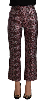 House of Holland High Waist Jacquard Flared Cropped Women's Trousers