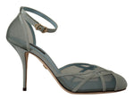 Dolce & Gabbana Elegant Blue Mesh Ankle Strap Women's Sandals