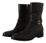 Dolce & Gabbana Elegant Leather Biker Women's Boots