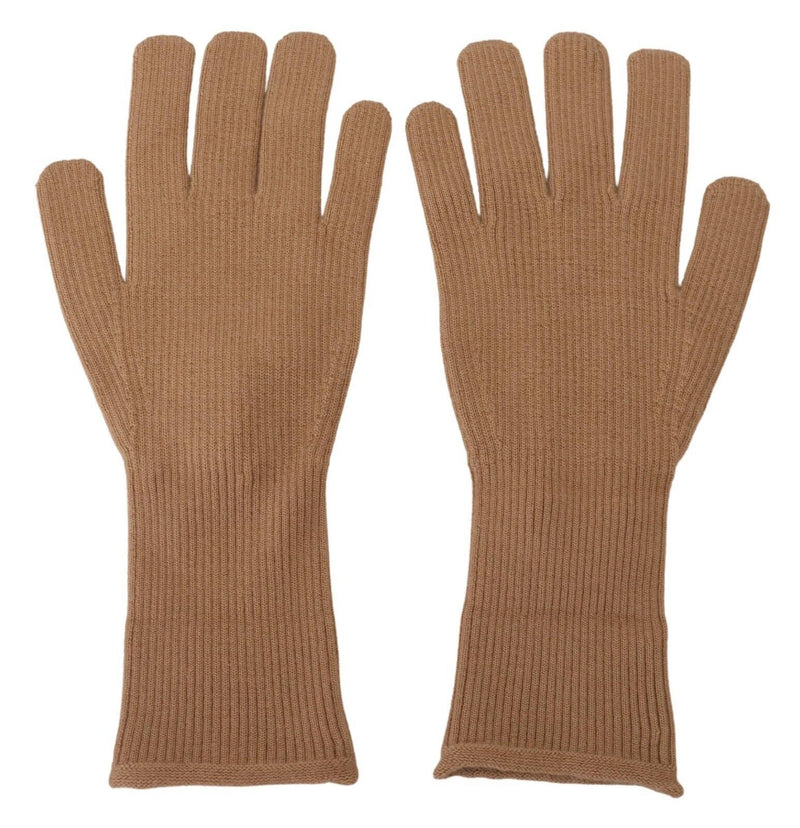 Dolce & Gabbana Elegant Beige Cashmere Winter Men's Gloves