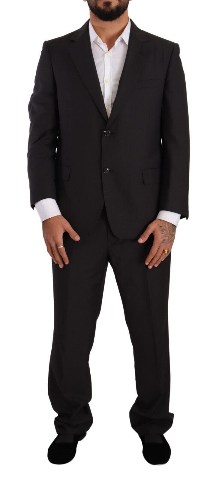 Domenico Tagliente Elegant Dark Grey Two-Piece Men's Suit