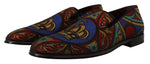 Dolce & Gabbana Multicolor Jacquard Slide-On Loafer Men's Slippers