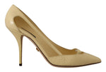 Dolce & Gabbana Chic Pointed Toe Leather Pumps in Sunshine Women's Yellow