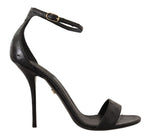 Dolce & Gabbana Elegant Ostrich Leather Ankle Strap Women's Heels