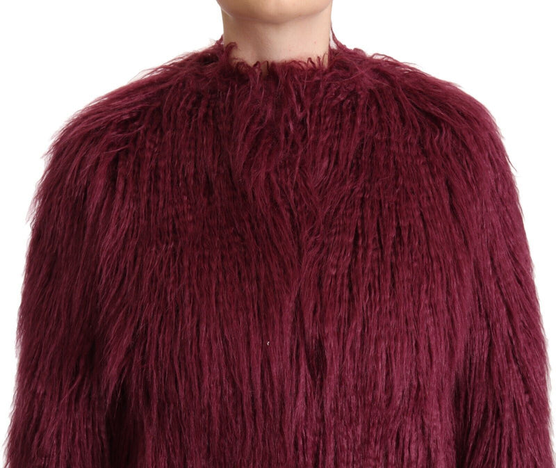 Patrizia Pepe Bordeaux Modacrylic Long Sleeves Pullover Women's Jacket