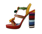 Dolce & Gabbana Multicolor Floral Ankle Strap Women's Heels
