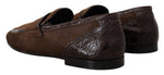 Dolce & Gabbana Brown Exotic Leather Mens Slip On Loafers Men's Shoes