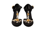 Dolce & Gabbana Elegant Crystal-Embellished Mesh T-Strap Women's Pumps