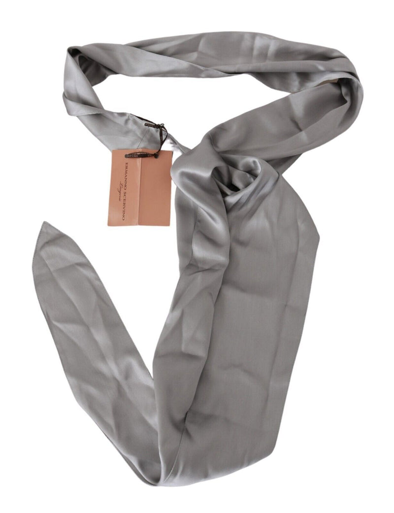 Ermanno Scervino Sleek Silver Silk Neck Scarf for Men's Men