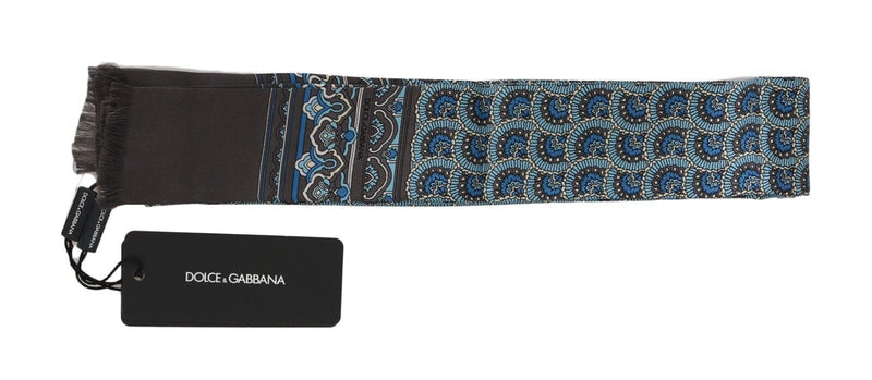 Dolce & Gabbana Elegant Italian Silk Scarf in Vibrant Men's Blue