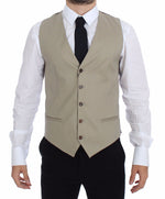 Dolce & Gabbana Elegant Beige Cotton Dress Men's Vest